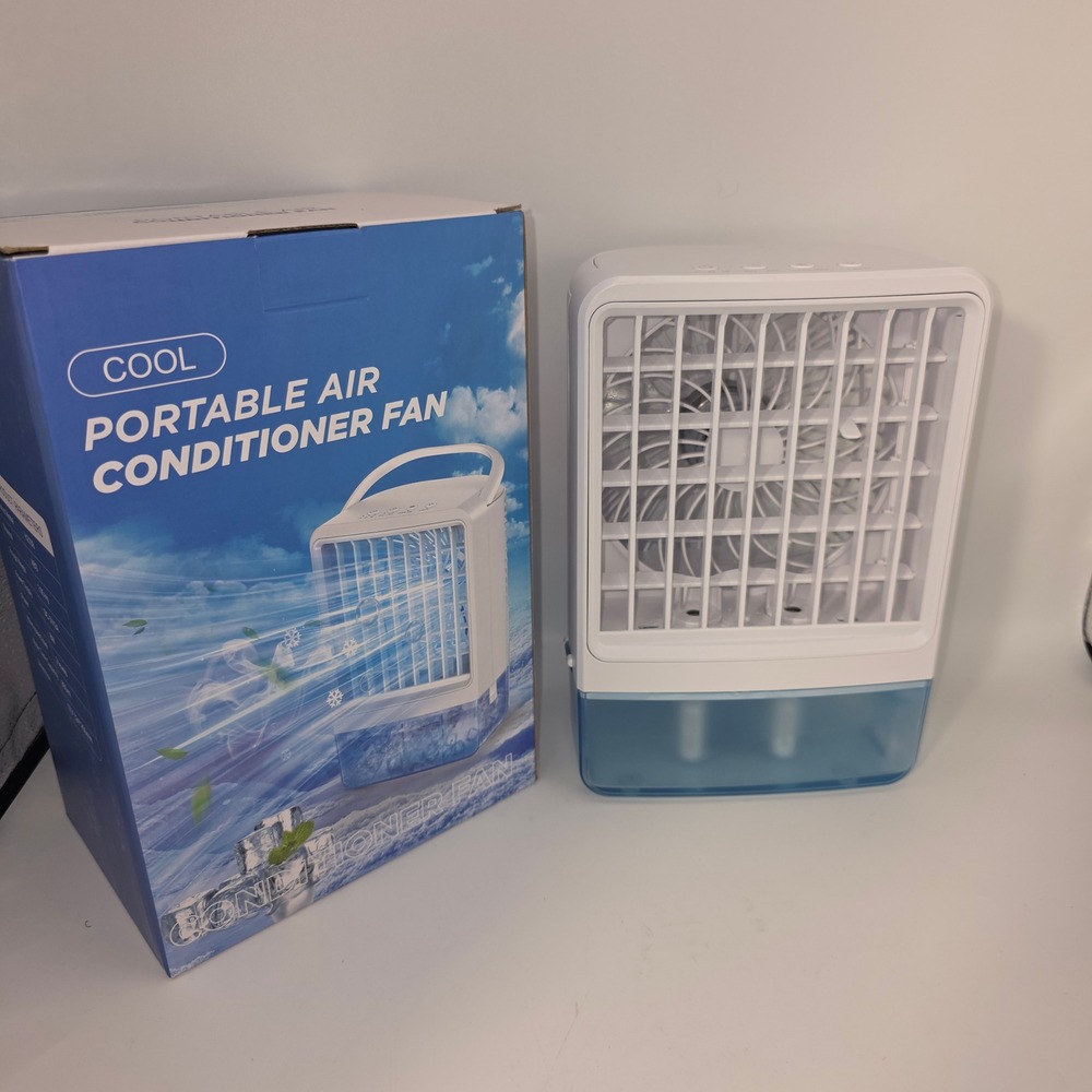 Generic Portable Air‎ Conditioner Fan Unisex OS White Excellent H2106 LED 800ml
